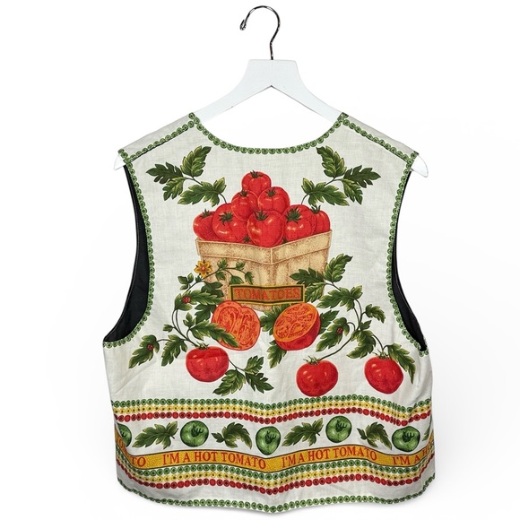 Handmade Hot Tomato Vegetable Garden Lightweight One-of-a-Kind Vest W2206 Sz L - Picture 4 of 5